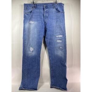 Levi's 501 '93 Jeans Straight Leg Light-Medium Stonewash Distressed Men's 40x32